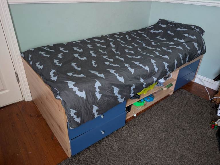 Malibu Single Cabin Bed - Blue on Pine (Argos) - mattress avl FOC if wished
