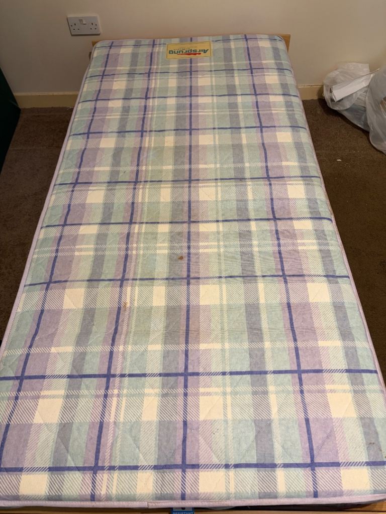 Single Bed Frame with Mattress – Good Condition