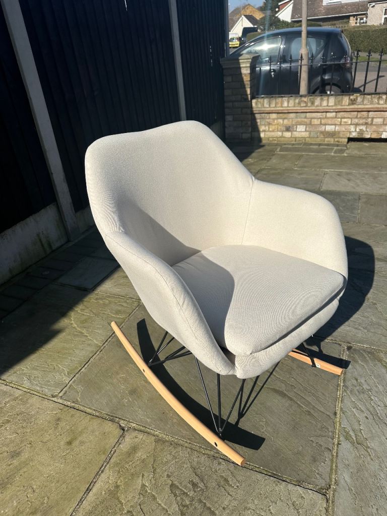 Hykkon Cream Wooden Rocking Chair – As Good As New