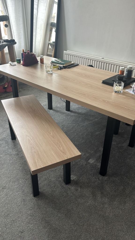 Habitat table & 2 x benches 