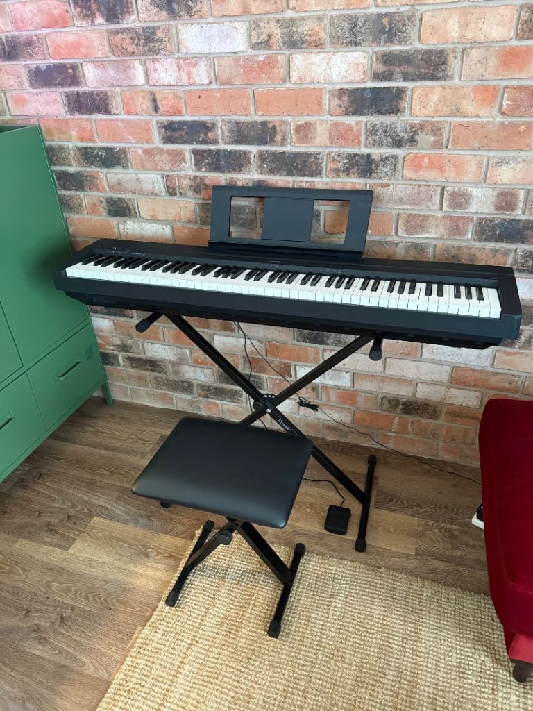 Yamaha P45 Digital Keyboard with 88 Weighted Keys + Pedal, Stand & Seat