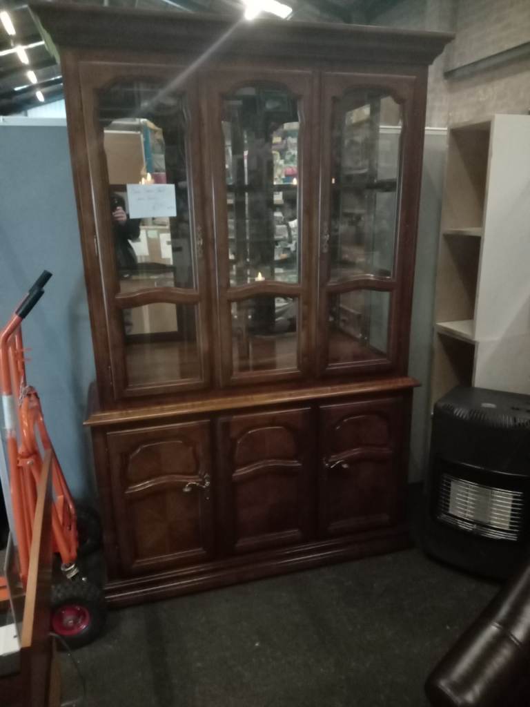Wooden Glass top Display Cabinet (2 piece) **REDUCED**