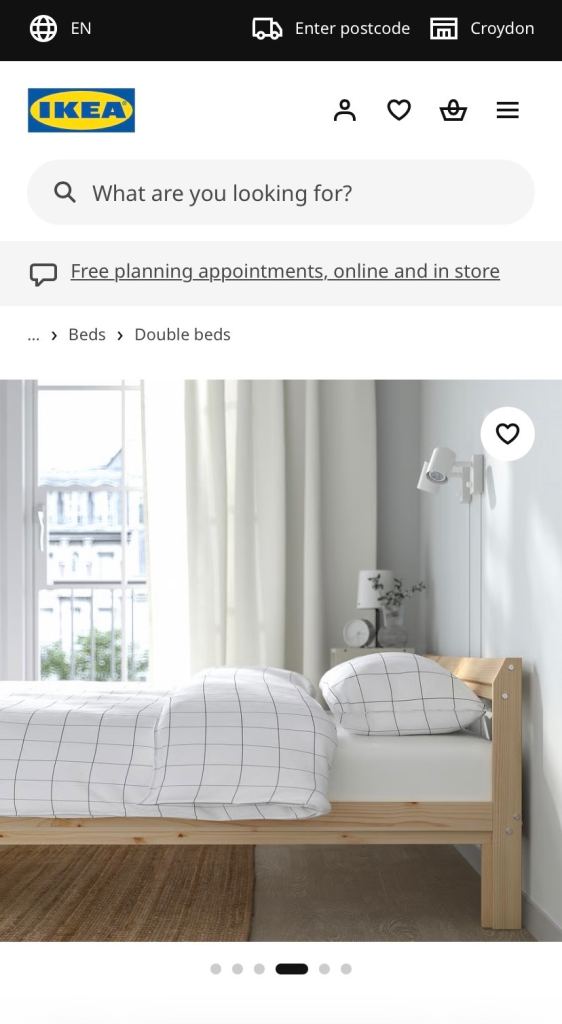 IKEA Wooden Double Bed Frame – excellent Condition