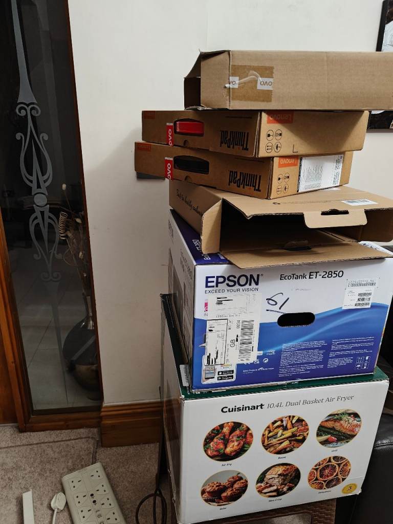 Empty boxes and laptop boxes 