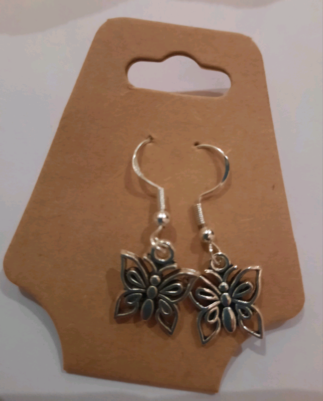 Handmade butterfly earrings.