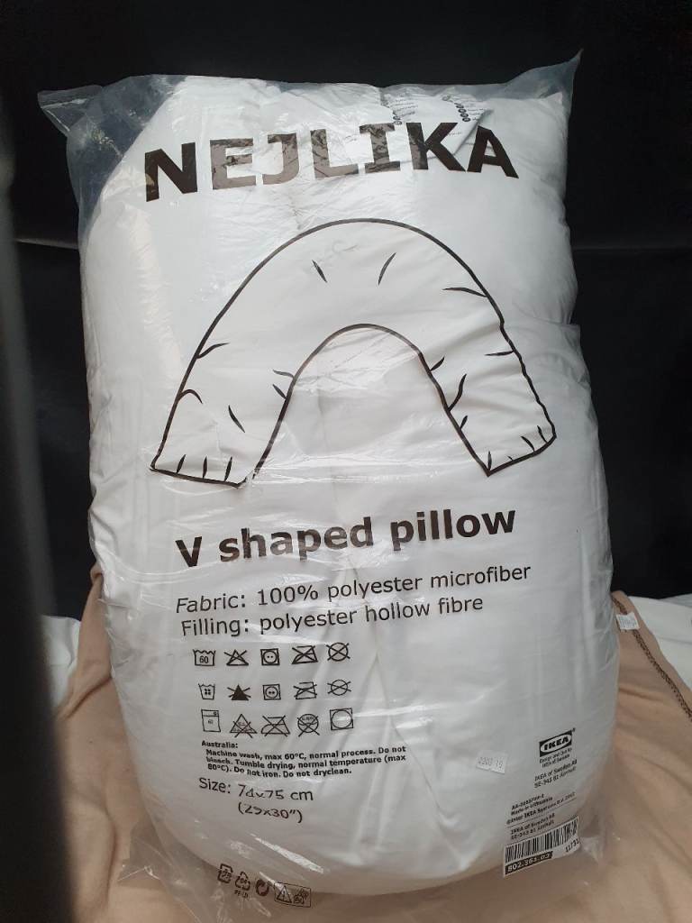 IKEA NEJLIKA V-Shaped Pillow – New, Polyester Microfiber