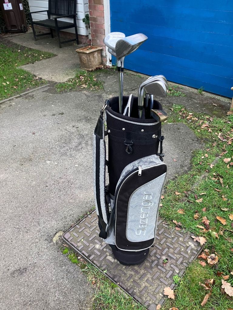 Men’s Golf Clubs Ideal Starter Set With Slazenger Cart Bag 