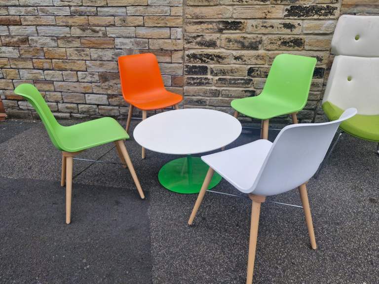 Funky colour dining set dining chairs and table