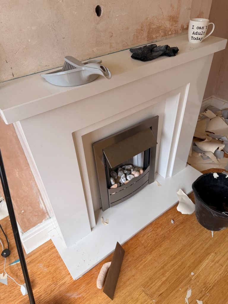 Walton Marble fire place for sale with lights