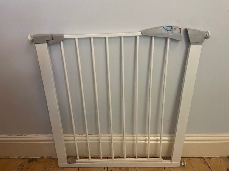 White Metal Baby Safety Gate – Good Condition