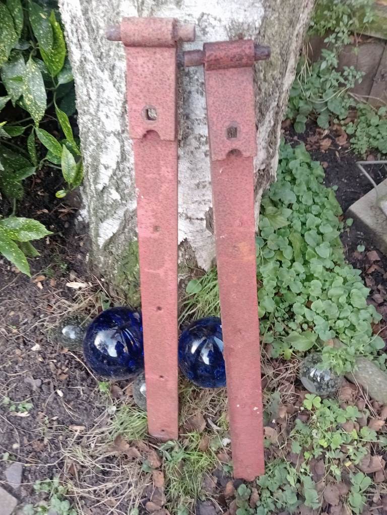 Antique cast iron gate hinges 