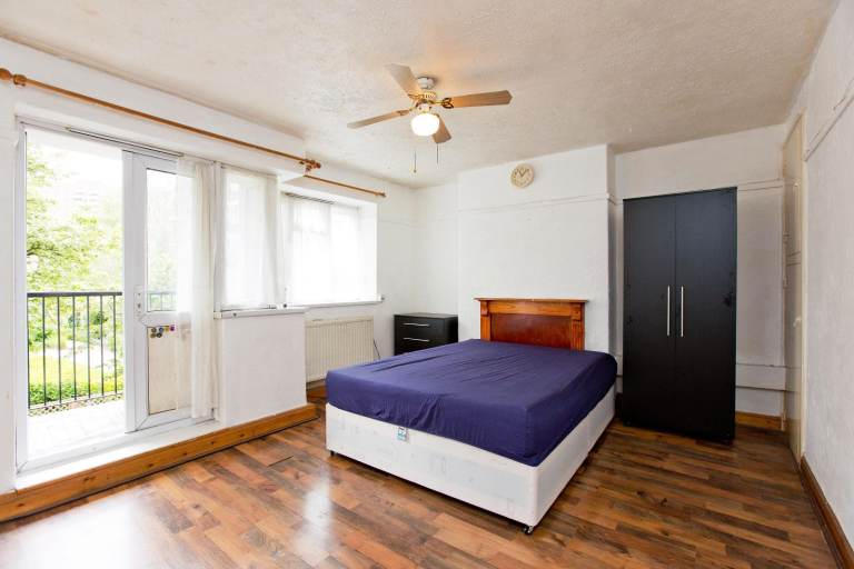 Extra Large Double Room with Private Balcony is available for rent Bow E3 Zone 2