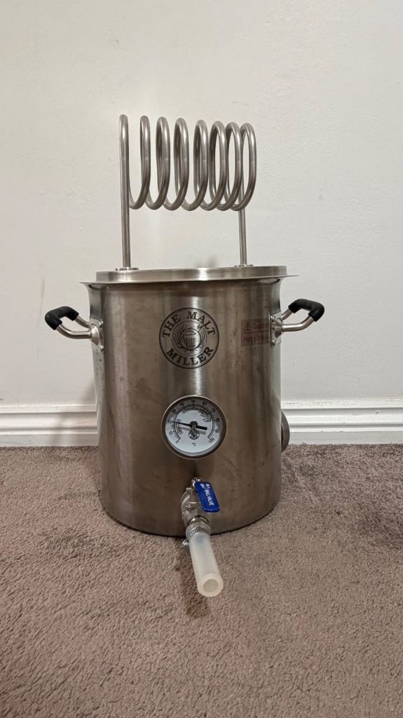 12 itre brewing kettle with chiller wort coil