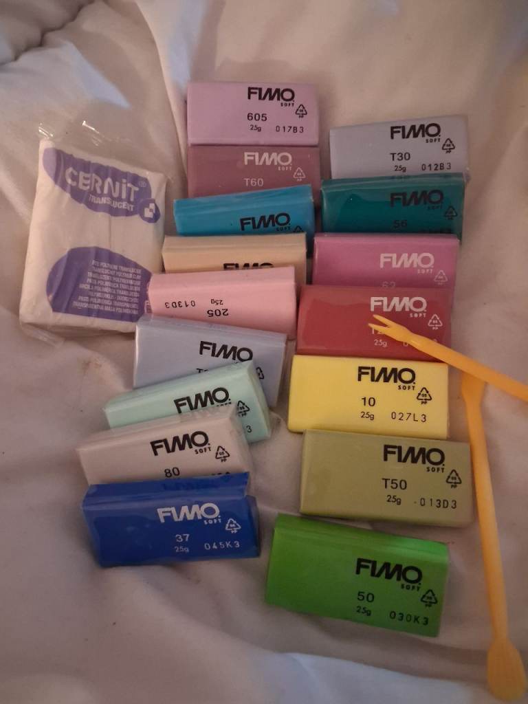 Fimo and pigment powder craft bundle 