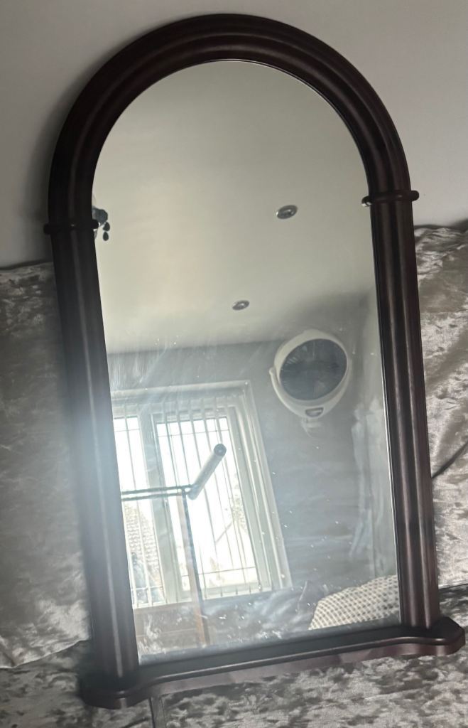 Arched Wooden Frame Mirror – Good Condition