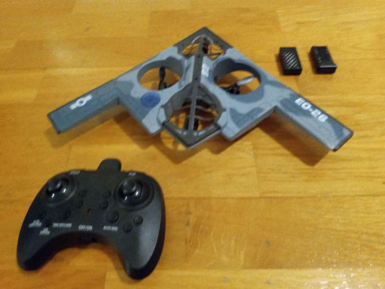 Small Grey Drone with 2 Extra Rechargeable Batteries