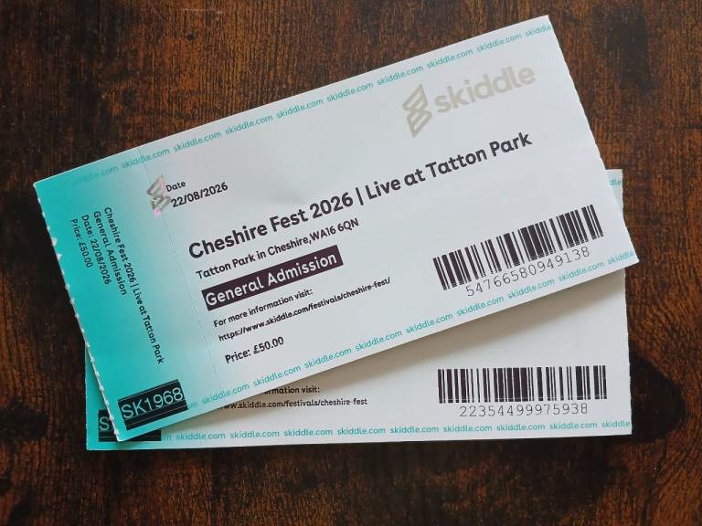 Cheshire Fest 2026 Tickets £20 each 