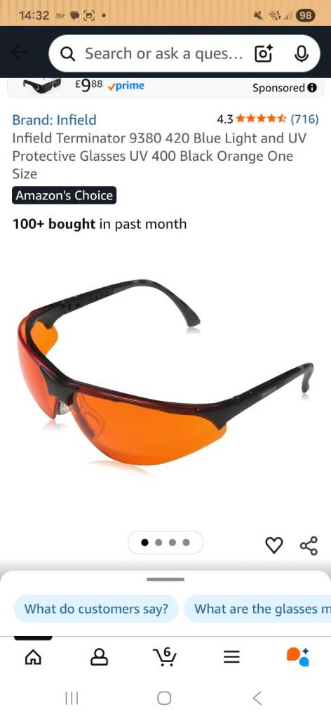 Infield Terminator UV and Blue Light Protective Glasses