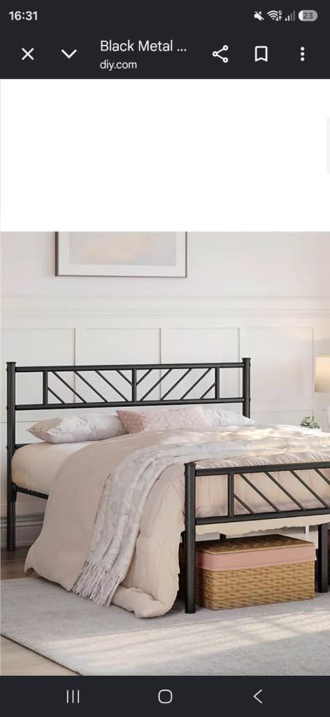 Unused Black Metal Bed Frame -B&Q