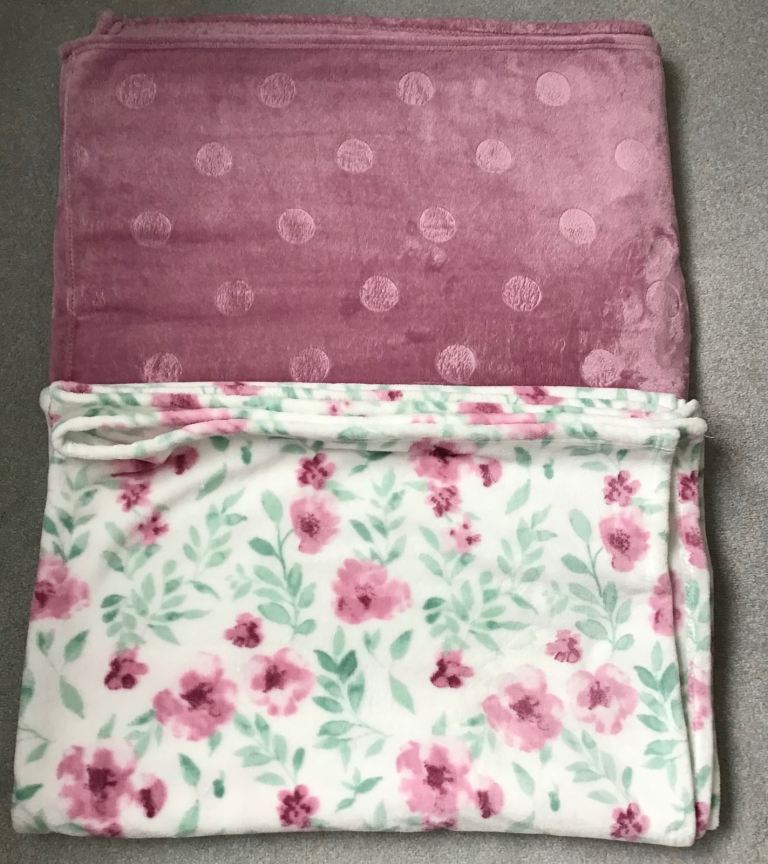 QVC - Cozee Home Set of 2 Plush Print & Embossed Throws