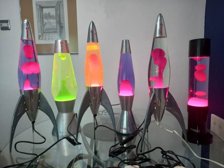 Retro Rocket Lava Lamps - Assorted Colours, Good Condition