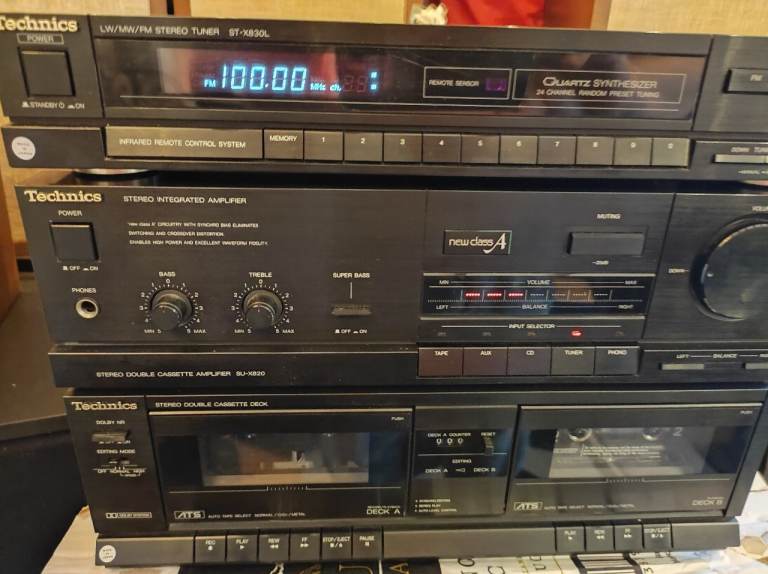 Technics SU-X820 Stereo Integrated Amplifier, Double Cassette, ST-X830 Tuner
