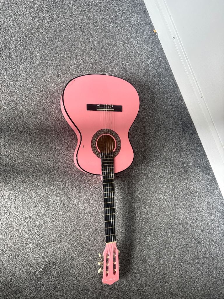 Pink Acoustic Guitar – Good Condition