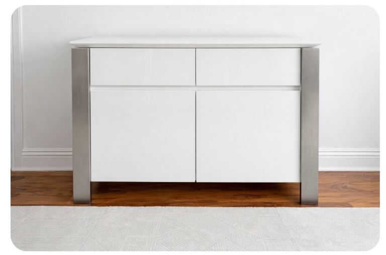 High Gloss White Sideboard Cabinet – 100cm Storage Unit