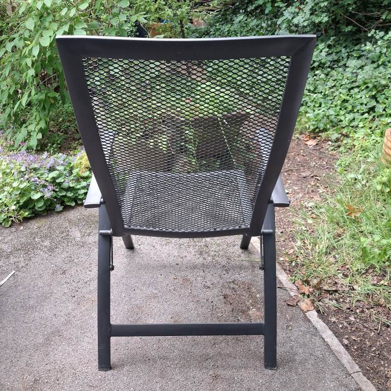 Metal Adjustable Garden / Patio Chairs & Seat Covers x 2 - Like new ...