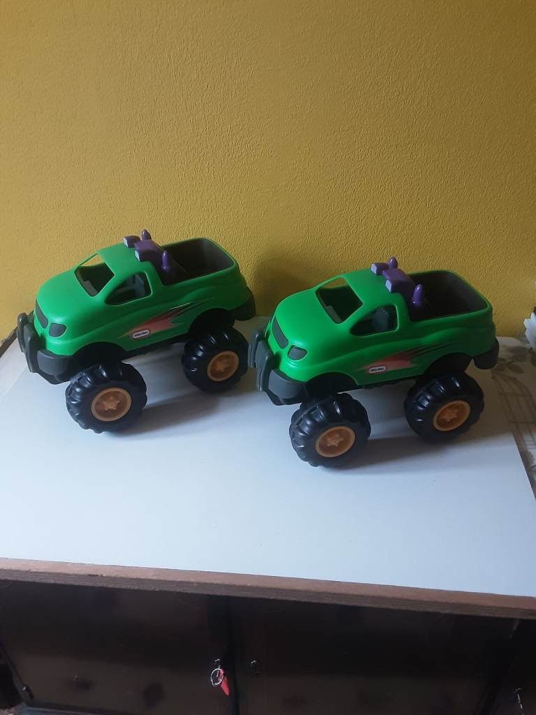 Little tikes. Two extra large  4x4 Jeeps. Very strong and sturdy. 