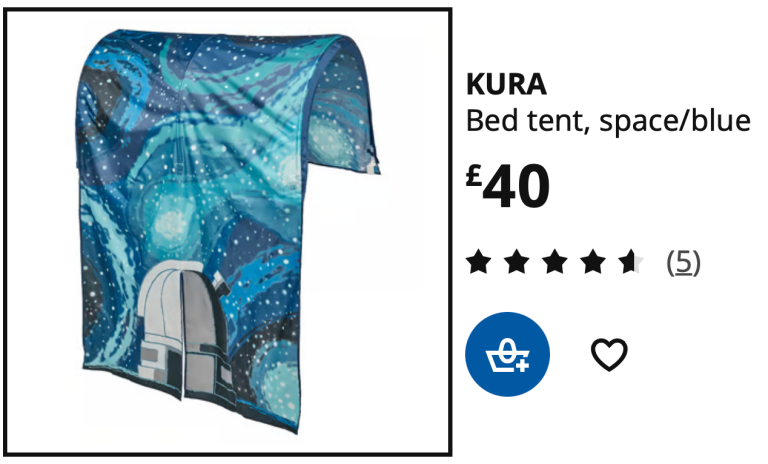 Ikea Kura Kids Bed Tent/Canopy, Space/Blue 