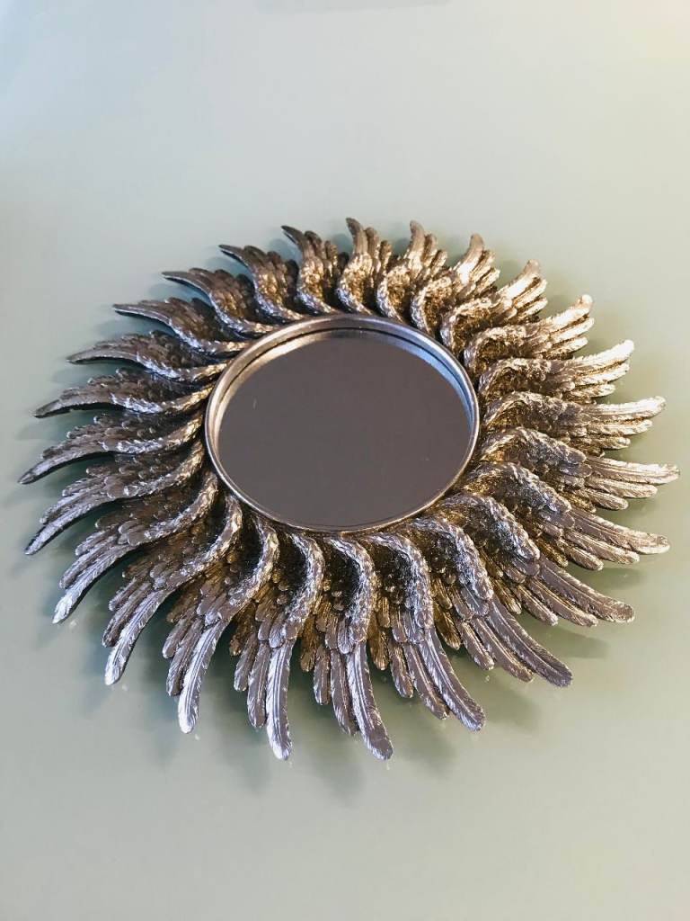 ORNATE SILVER GILT TONE WALL MIRROR