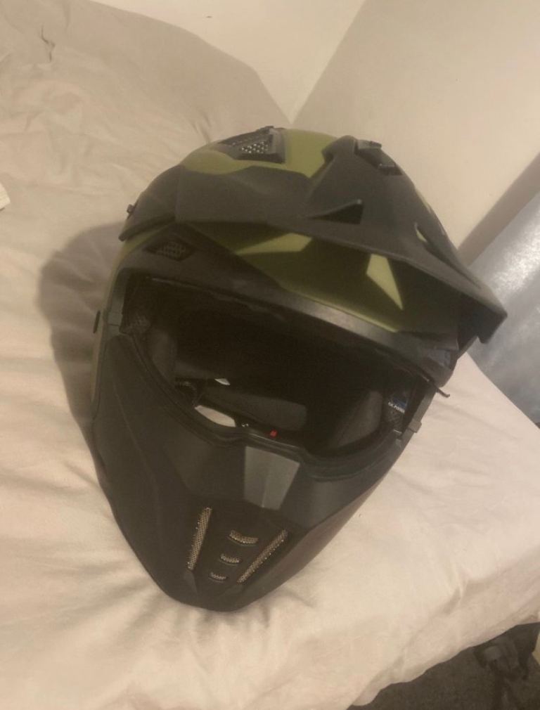 Black street fighter open face motorcycle helmet 
