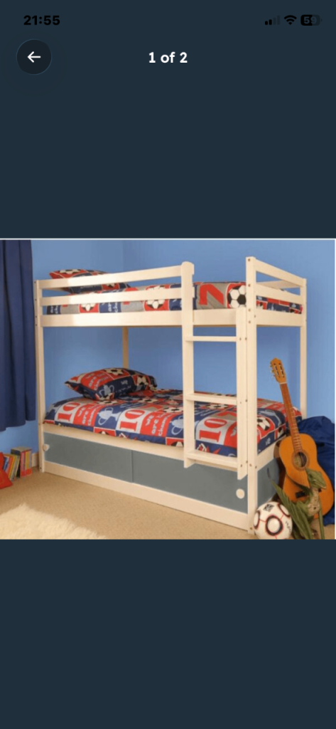 Free local delivery bunk bed with underneath storage 