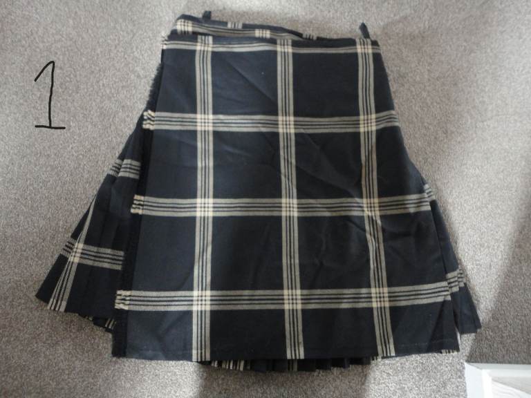 Various kilts, various sizes, various prices, see description 100% wool, football, rugby, world cup