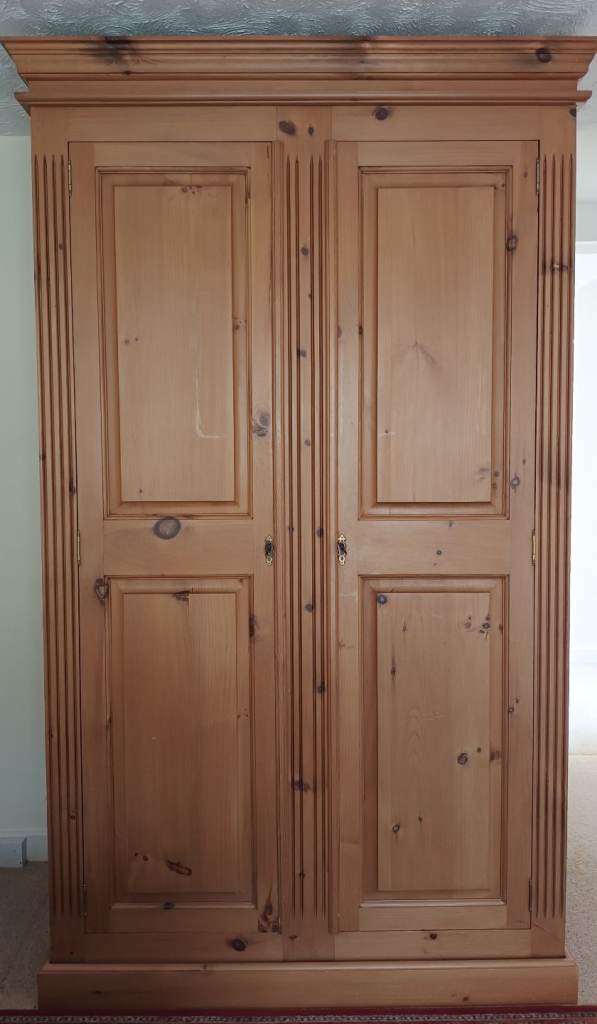 Solid Pine Wardrobe – Two Doors, Good Condition