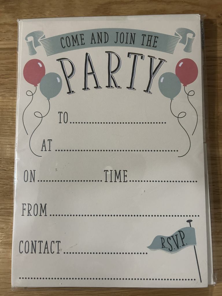 x10 Party invitations brand new for a £2
