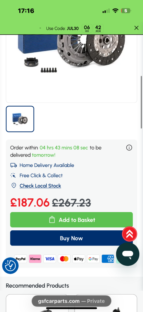 Polo 1.4 clutch kit 