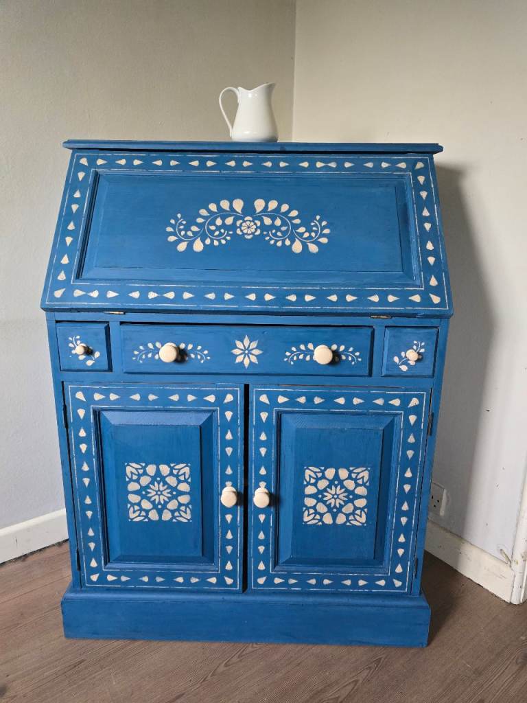 FRESHLY REFURBISHED Rustic Bureau Desk Craft Cupboard Sewing Station - FREE 10m DELIVERY
