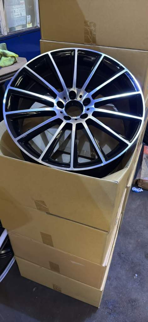 🔥  MERCEDES C-CLASS 5X112 20 X 8.5J  Black Polished Face Alloy Wheels 🔥 NEW