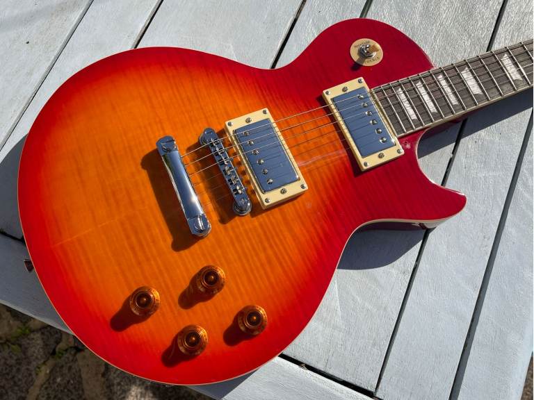 Les Paul Style Electric Guitar Flame Top Cherry Sunburst only £199