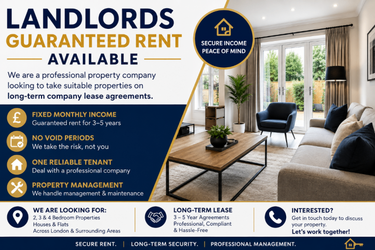 LANDLORDS – GUARANTEED RENT AVAILABLE l COMPANY LET