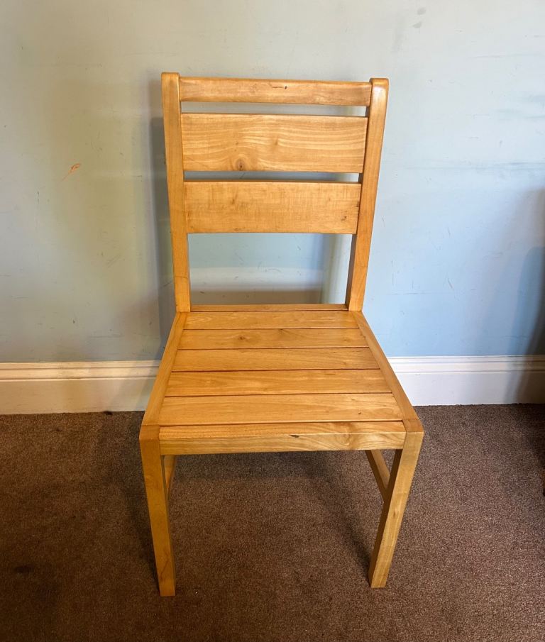 1 Beech / Birch Slated Back Dining Room Chair  D329