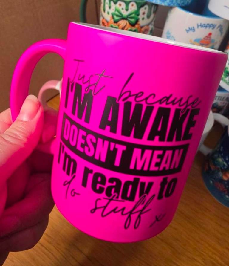 BNIB Florescent Pink Mug 