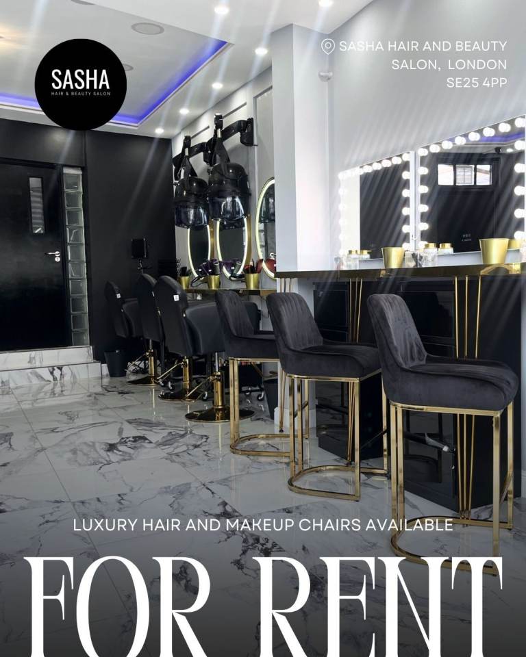 SALON CHAIRS, NAIL STATION & PRIVATE BEAUTY ROOMS TO RENT – SOUTH NORWOOD SE25