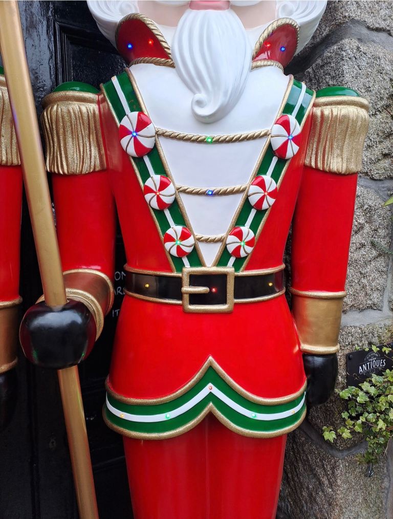 Giant Christmas Nutcracker Eight Foot!!  Pre-Lit Resin Candy Cane Nut Cracker