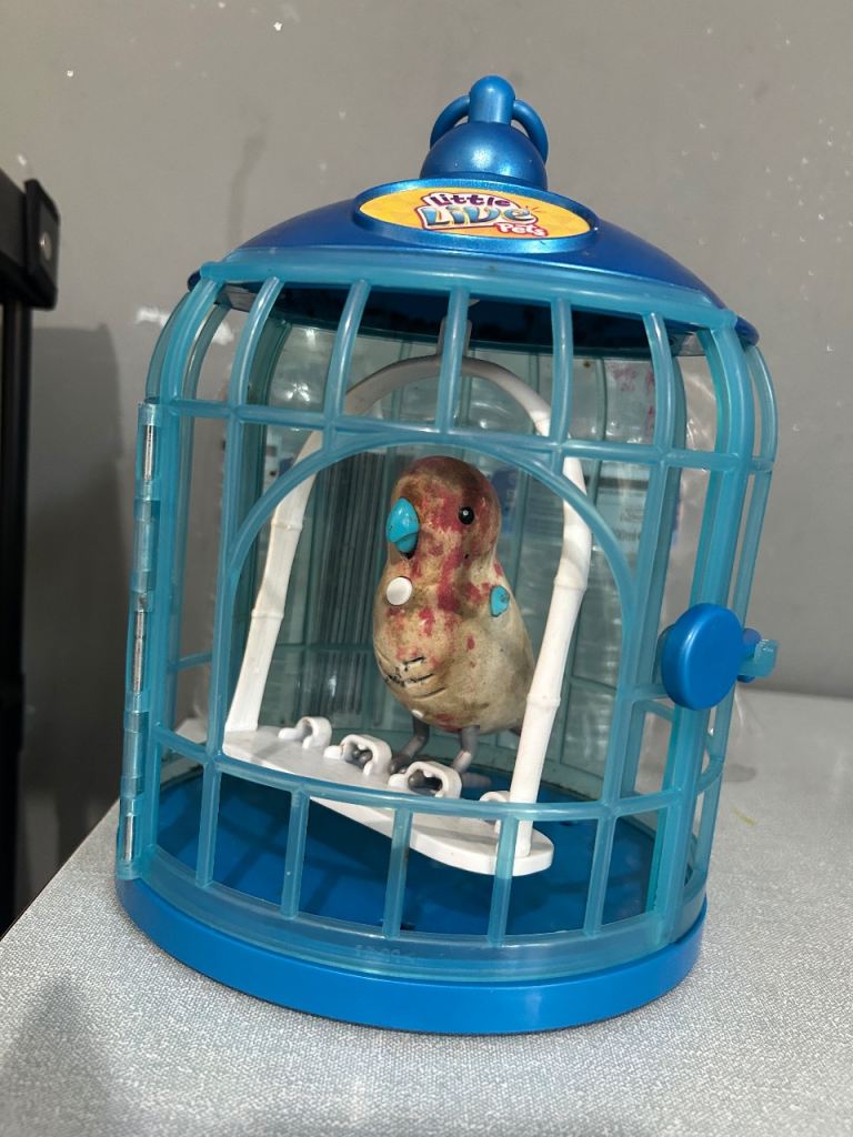 Little Live Pets Blue Bird Cage with Bird Toy