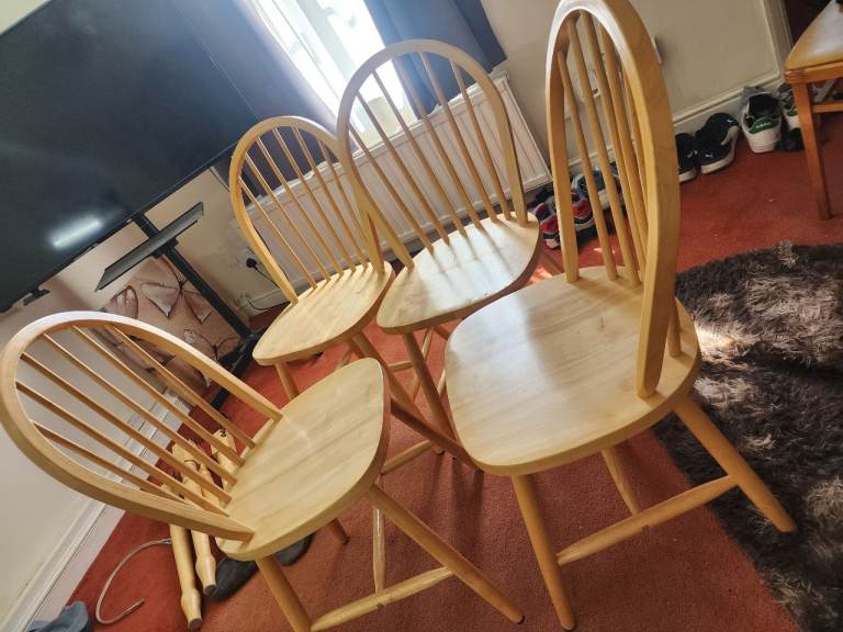 4 wooden solid dining chairs