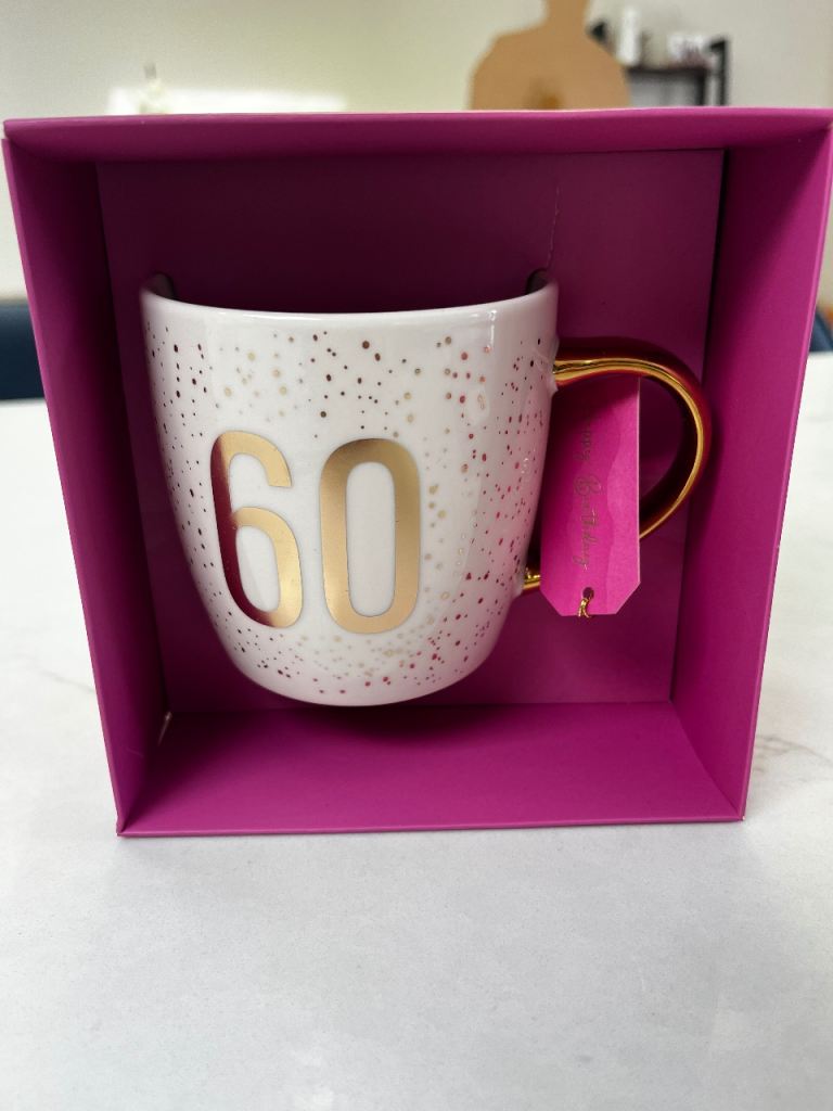'60' Happy Birthday Mug with Box
