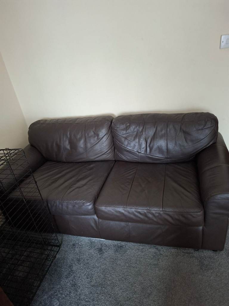 Brown Large 2 Seater Sofa.